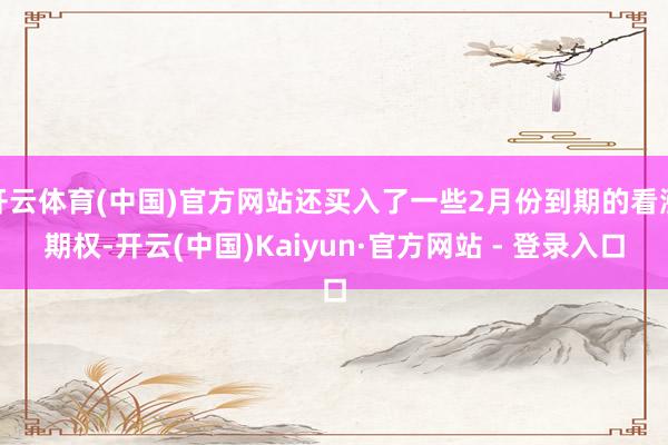开云体育(中国)官方网站还买入了一些2月份到期的看涨期权-开云(中国)Kaiyun·官方网站 - 登录入口