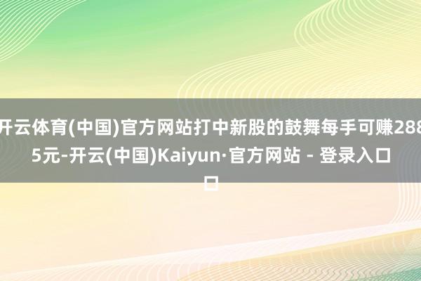 开云体育(中国)官方网站打中新股的鼓舞每手可赚2885元-开云(中国)Kaiyun·官方网站 - 登录入口