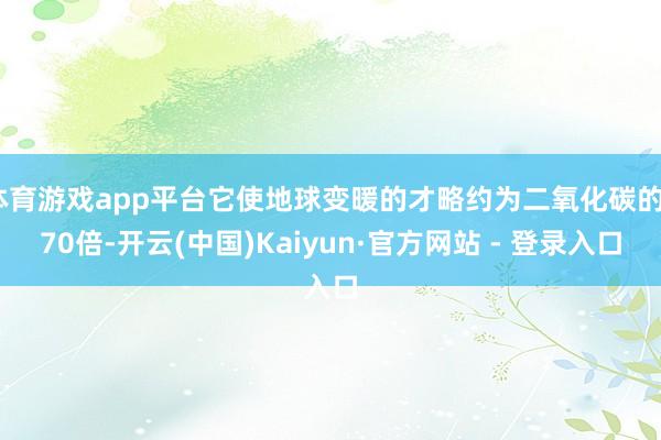 体育游戏app平台它使地球变暖的才略约为二氧化碳的270倍-开云(中国)Kaiyun·官方网站 - 登录入口