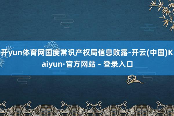 开yun体育网国度常识产权局信息败露-开云(中国)Kaiyun·官方网站 - 登录入口