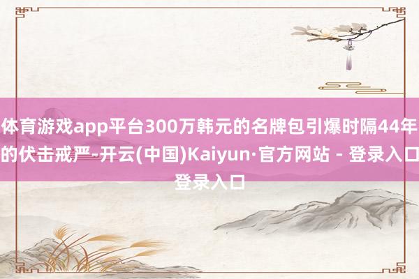 体育游戏app平台300万韩元的名牌包引爆时隔44年的伏击戒严-开云(中国)Kaiyun·官方网站 - 登录入口