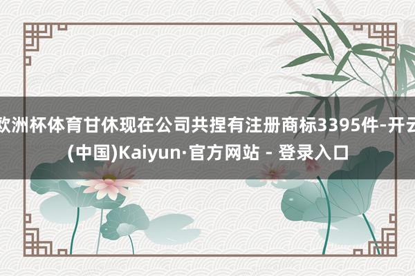 欧洲杯体育甘休现在公司共捏有注册商标3395件-开云(中国)Kaiyun·官方网站 - 登录入口