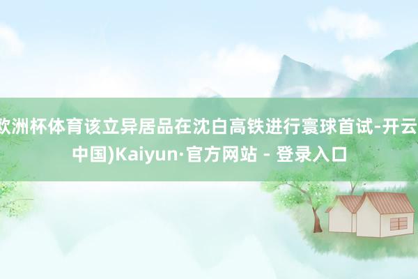 欧洲杯体育该立异居品在沈白高铁进行寰球首试-开云(中国)Kaiyun·官方网站 - 登录入口