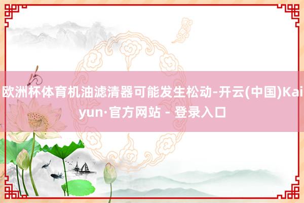 欧洲杯体育机油滤清器可能发生松动-开云(中国)Kaiyun·官方网站 - 登录入口