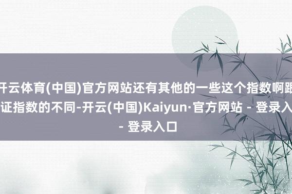 开云体育(中国)官方网站还有其他的一些这个指数啊跟上证指数的不同-开云(中国)Kaiyun·官方网站 - 登录入口