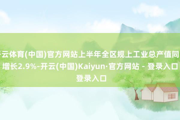 开云体育(中国)官方网站上半年全区规上工业总产值同比增长2.9%-开云(中国)Kaiyun·官方网站 - 登录入口