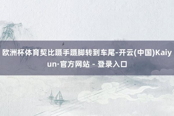 欧洲杯体育契比蹑手蹑脚转到车尾-开云(中国)Kaiyun·官方网站 - 登录入口