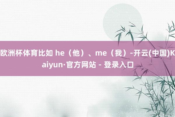 欧洲杯体育比如 he（他）、me（我）-开云(中国)Kaiyun·官方网站 - 登录入口