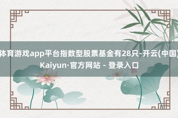 体育游戏app平台指数型股票基金有28只-开云(中国)Kaiyun·官方网站 - 登录入口