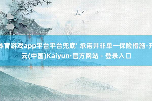 体育游戏app平台平台兜底’ 承诺并非单一保险措施-开云(中国)Kaiyun·官方网站 - 登录入口