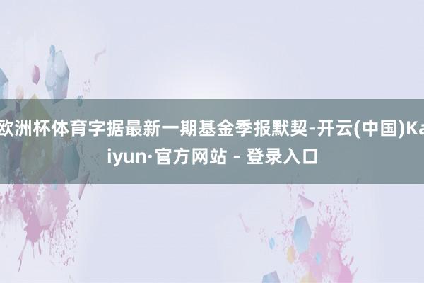 欧洲杯体育字据最新一期基金季报默契-开云(中国)Kaiyun·官方网站 - 登录入口