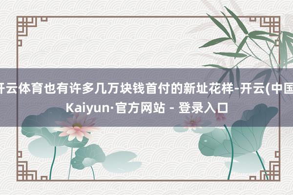开云体育也有许多几万块钱首付的新址花样-开云(中国)Kaiyun·官方网站 - 登录入口