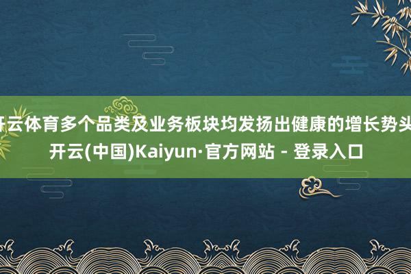 开云体育多个品类及业务板块均发扬出健康的增长势头-开云(中国)Kaiyun·官方网站 - 登录入口