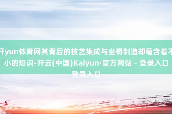开yun体育网其背后的技艺集成与坐褥制造却蕴含着不小的知识-开云(中国)Kaiyun·官方网站 - 登录入口